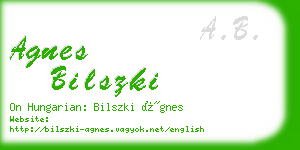 agnes bilszki business card